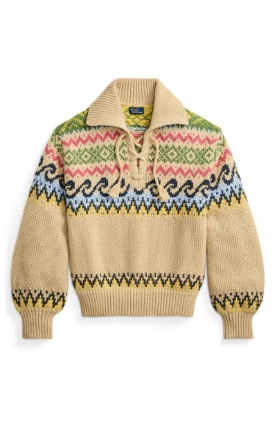 Polo Ralph Lauren Fair Isle Cotton & Wool Blend Sweater In Multi