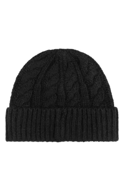 Polo Ralph Lauren Tux Bear Cable Merino Wool, Alpaca & Linen Beanie In Black