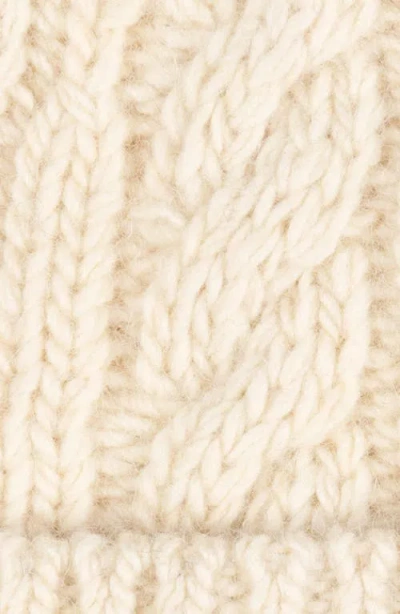 Polo Ralph Lauren Tux Bear Cable Merino Wool, Alpaca & Linen Beanie In Neutral