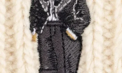 Polo Ralph Lauren Tux Bear Cable Merino Wool, Alpaca & Linen Beanie In Neutral