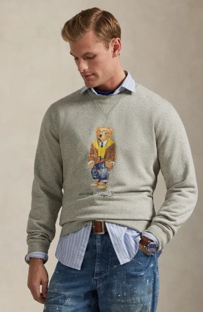 Polo Ralph Lauren Polo Bear Graphic Sweatshirt In Silver