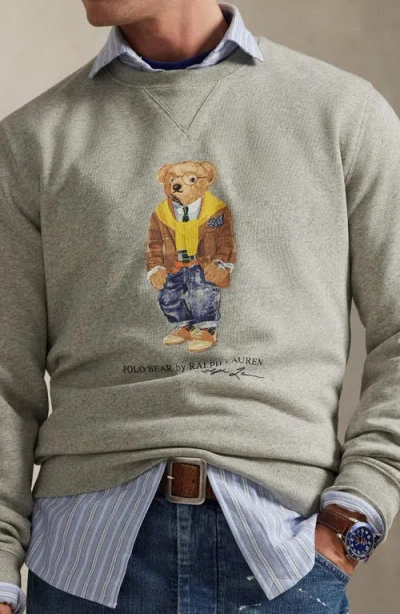 Polo Ralph Lauren Polo Bear Graphic Sweatshirt In Silver