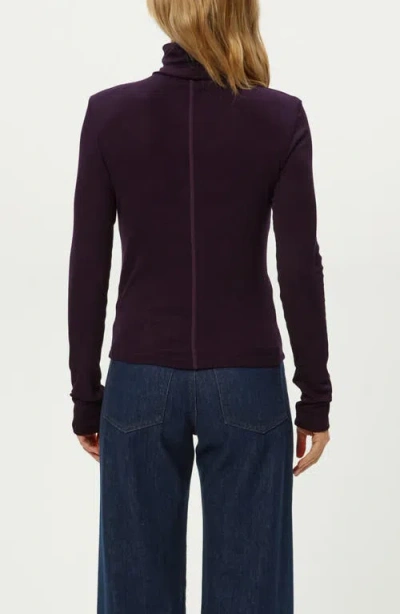 Michael Stars Tara Rib Turtleneck In Purple