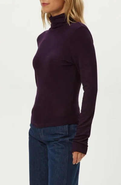 Michael Stars Tara Rib Turtleneck In Purple
