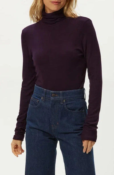 Michael Stars Tara Rib Turtleneck In Purple