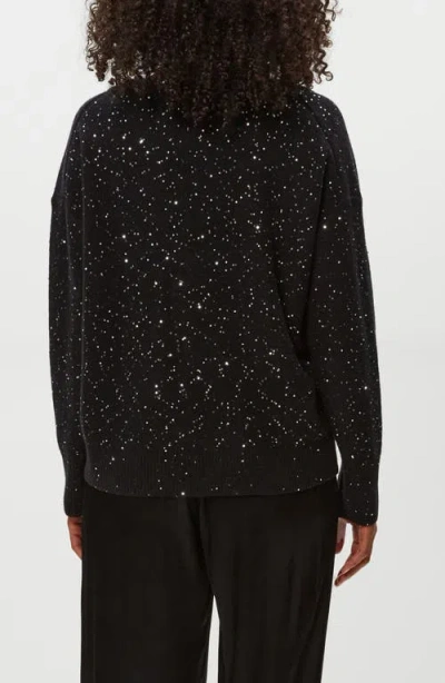 Michael Stars Frances Sequin Embellished V-neck Sweater In Black