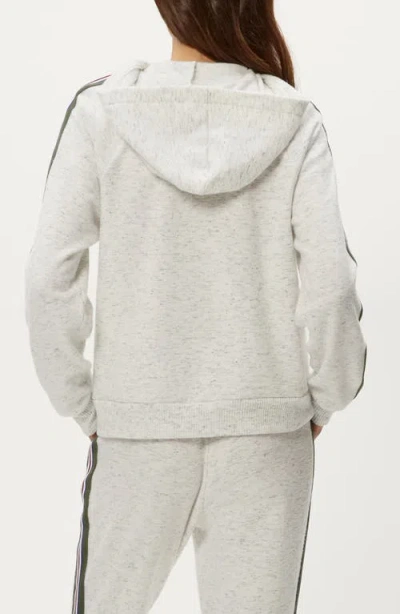 Michael Stars Latoya Stripe Accent Hoodie In White