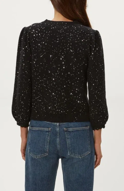 Michael Stars Deanna Sequin Embellished Balloon Sleeve Crewneck Sweater In Multi