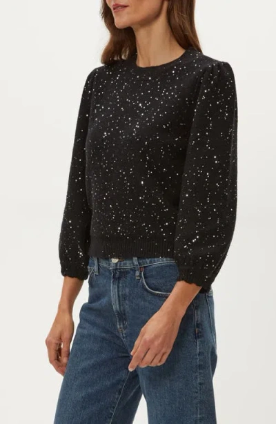 Michael Stars Deanna Sequin Embellished Balloon Sleeve Crewneck Sweater In Multi