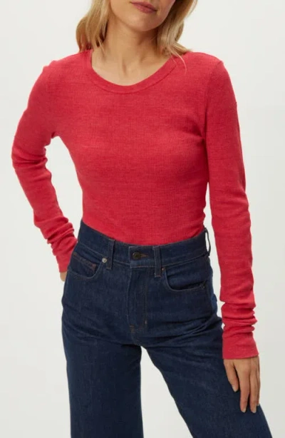 Michael Stars Juliet Long Sleeve Thermal Tee In Red