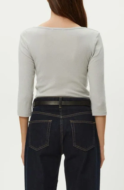 Michael Stars Angelina Three Quarter Sleeve T-shirt In White