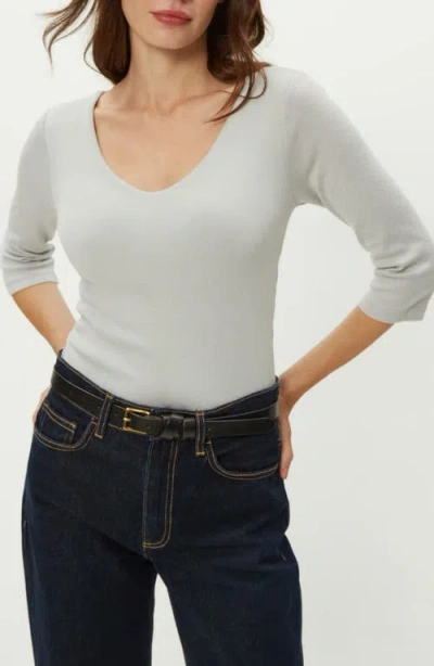 Michael Stars Angelina Three Quarter Sleeve T-shirt In White