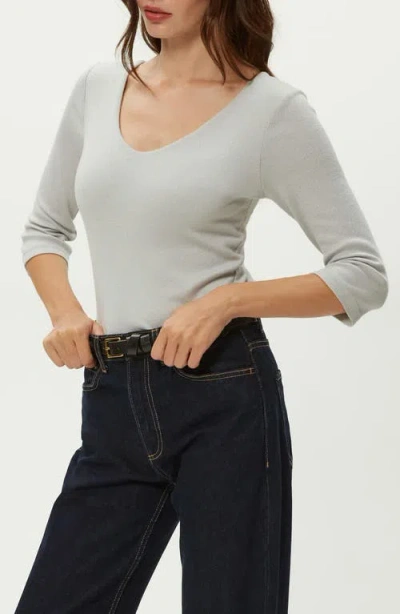 Michael Stars Angelina Three Quarter Sleeve T-shirt In White