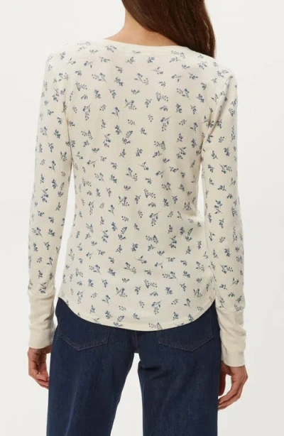 Michael Stars Regan Floral Waffle Knit Henley In Multi