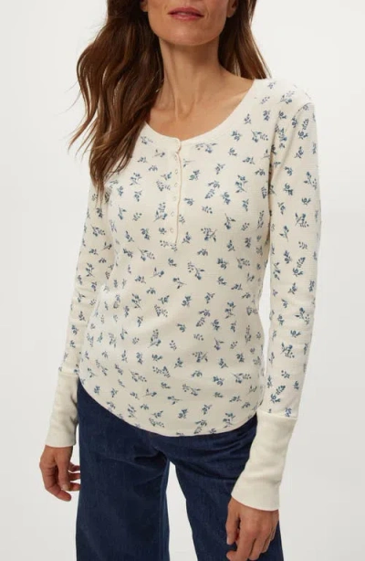 Michael Stars Regan Floral Waffle Knit Henley In Multi