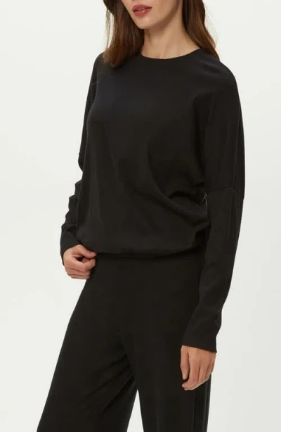 Michael Stars Kaley Long Sleeve Cotton & Modal T-shirt In Black