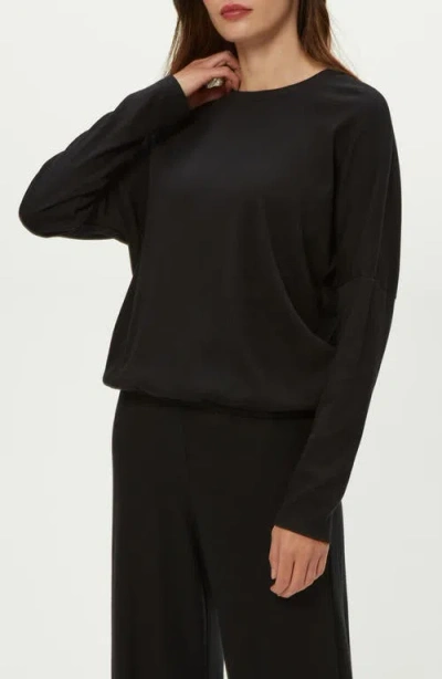 Michael Stars Kaley Long Sleeve Cotton & Modal T-shirt In Black