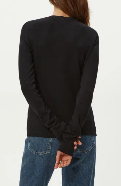 Michael Stars Minnie Ribbon Accent Henley In Black