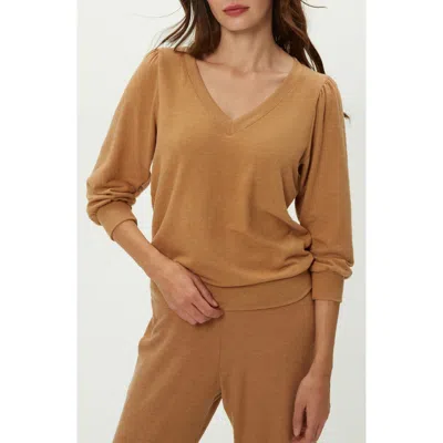 Michael Stars Gabriella V-neck Top In Brown