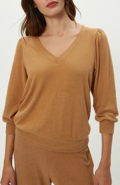 Michael Stars Gabriella V-neck Top In Brown