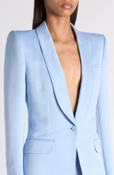Tom Ford Washed Cotton & Silk Duchesse Satin Jacket In Blue