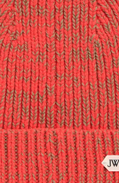 Jw Anderson Wool Blend Mouline Beanie In Orange