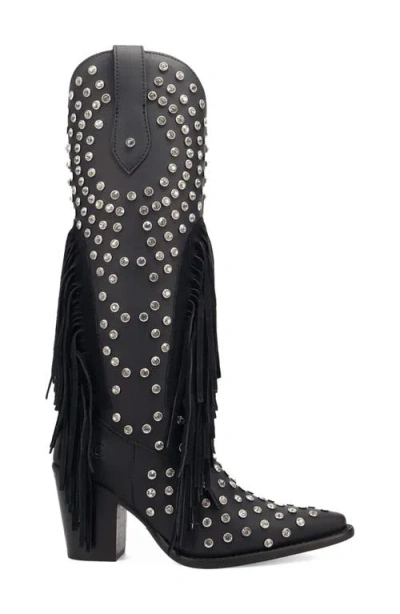 Dingo Show Pony Fringe & Rhinestone Western Boot In Animal Print