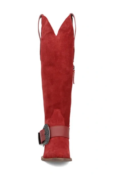 Dingo Yeehottie Over The Knee Western Boot In Red