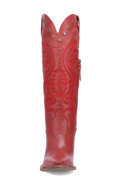 Dingo Rock N Rebel Knee High Western Boot In Red