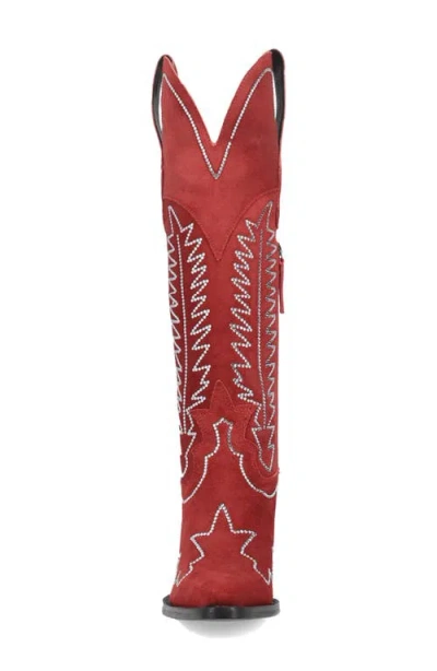 Dingo Double Take Over The Knee Western Boot In Red