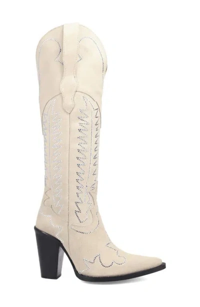 Dingo Double Take Over The Knee Western Boot In White
