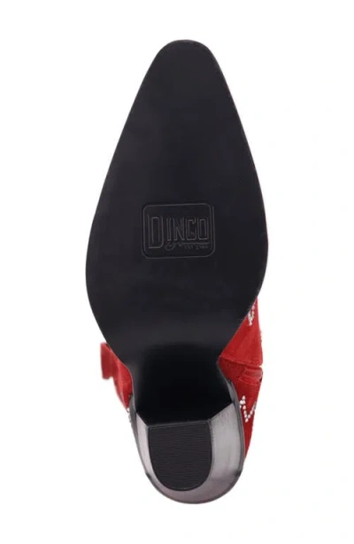 Dingo Double Take Over The Knee Western Boot In Red