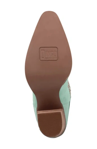 Dingo Star Power Fringe & Stud Western Boot In Green