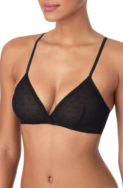 Dkny Heart Mesh Bralette In Black
