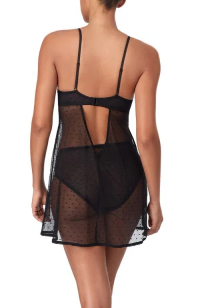 Dkny Heart Sheer Mesh Chemise In Black