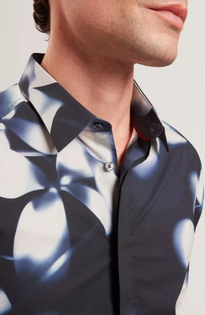 Ted Baker Wrenin Photographic Floral Print Button-up Shirt In Multi