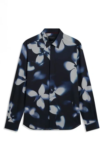 Ted Baker Wrenin Photographic Floral Print Button-up Shirt In Multi