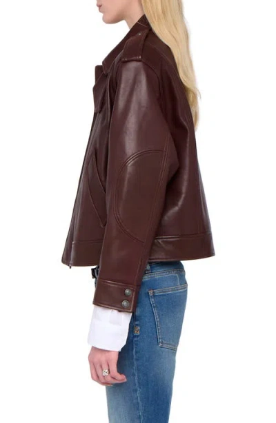 Zadig & Voltaire Kimo Button Leather Jacket In Brown