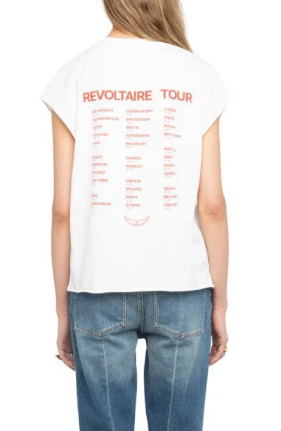 Zadig & Voltaire Cloe Heart Wings Strass Crystal Embellished Cotton Graphic T-shirt In White