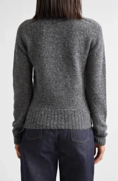 Jw Anderson Monogram Embroidered Wool & Mohair Sweater In Gray