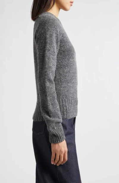 Jw Anderson Monogram Embroidered Wool & Mohair Sweater In Gray