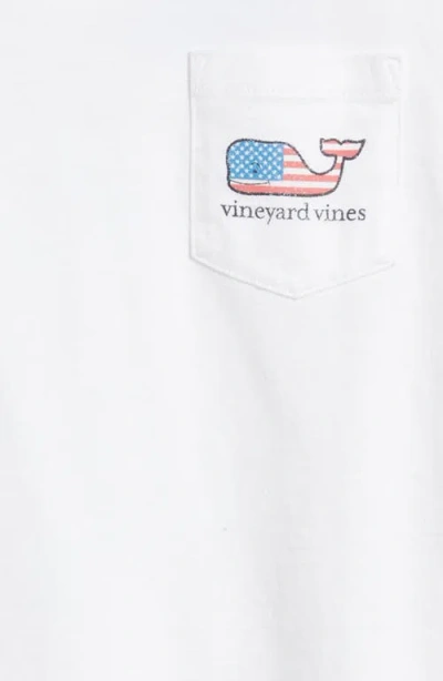 Vineyard Vines Kids' Flag Whale Pocket T-shirt In White