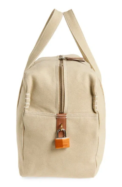 Jw Anderson Cotton Canvas Weekend Bag In Neutral
