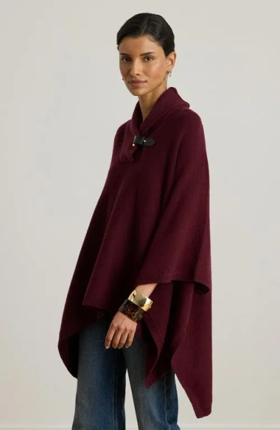 Ralph Lauren Lauren  Wool Blend Cape In Red