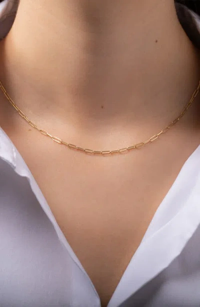 Zoe Lev Paper Clip Chain Necklace In Gold
