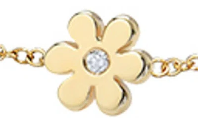 Zoe Lev Tiny Flower Chain Bracelet In Gold