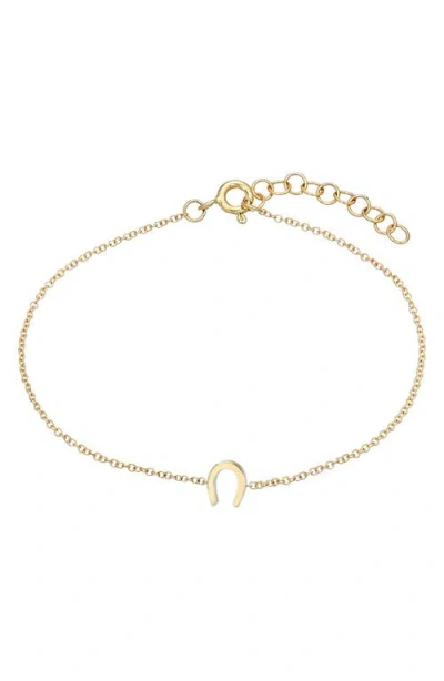 Zoe Lev Tiny Horseshoe Chain Bracelet In Gold
