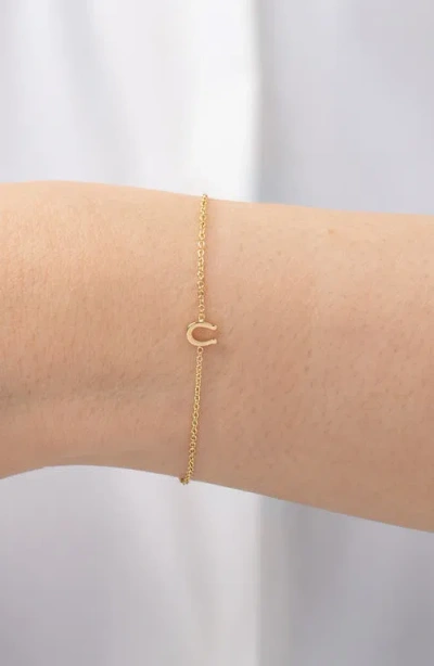 Zoe Lev Tiny Horseshoe Chain Bracelet In Gold