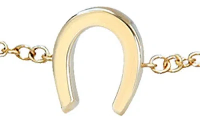 Zoe Lev Tiny Horseshoe Chain Bracelet In Gold