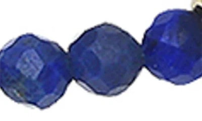 Zoe Lev Lapis Lazuli & 14k Gold Stretch Beaded Bracelet In Blue